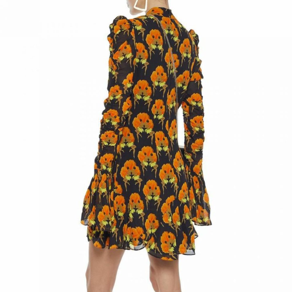 Poppy Floral Long-Sleeve Mini Dress